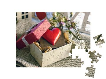puzzleYOU Puzzle Ein kleines Schokoladenherz zum Valentinstag, 48 Puzzleteile, puzzleYOU-Kollektionen Festtage