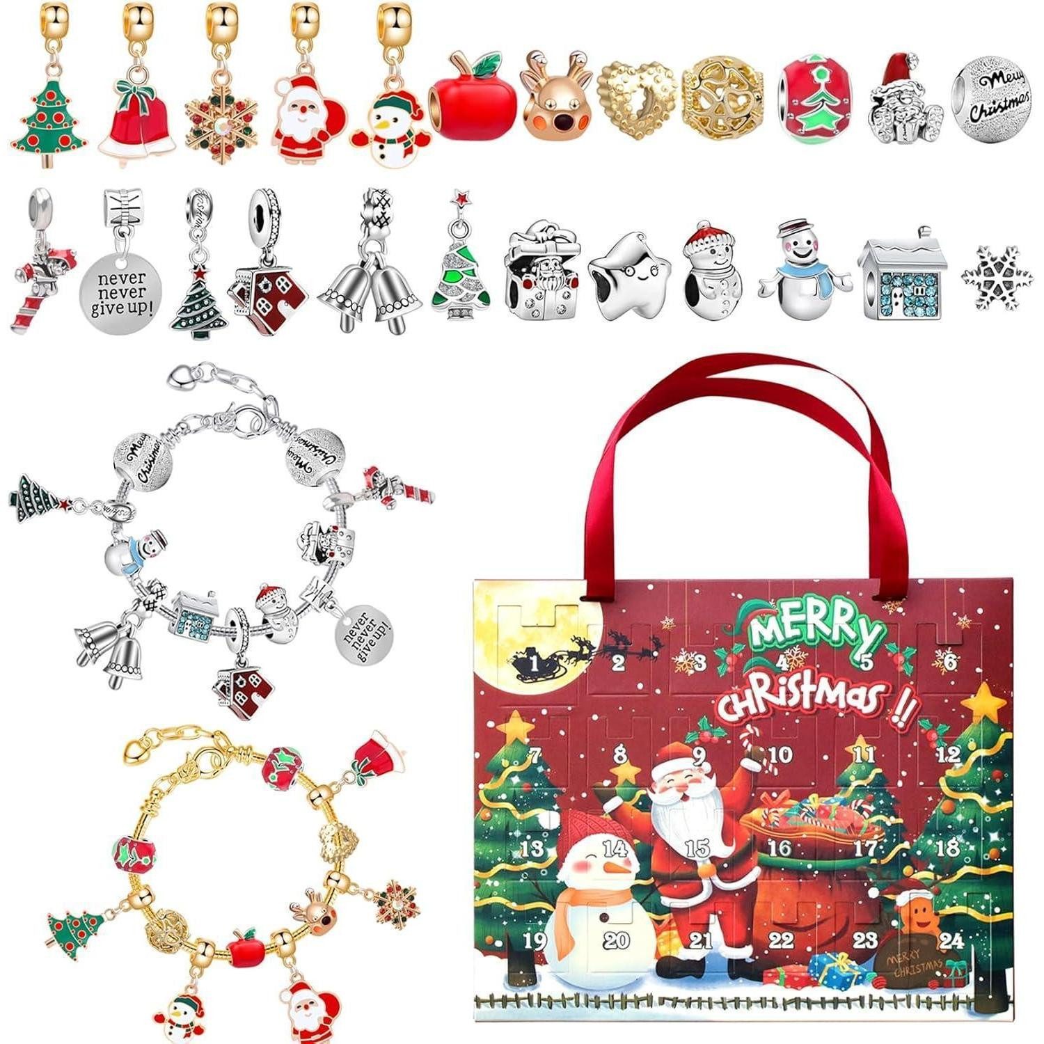 LuxusKollektion Schmuck-Adventskalender Adventskalender Charms DIY 2025 für Mädchen 24 Tage