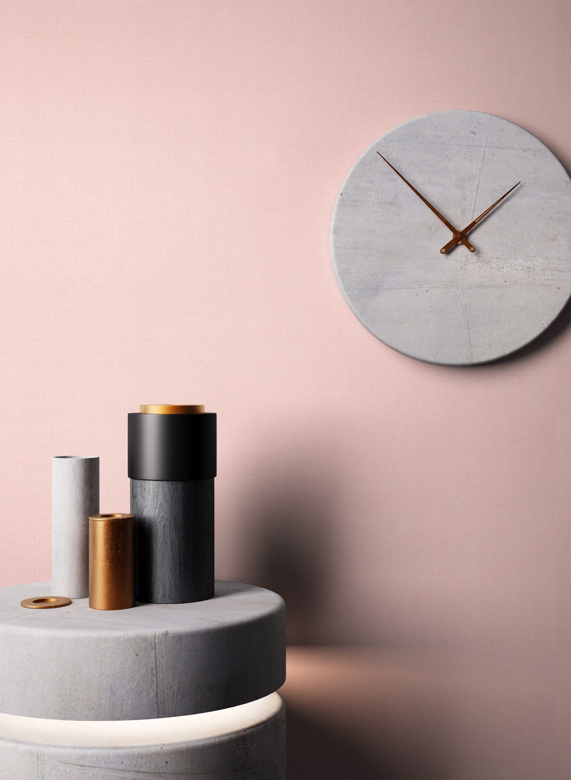 Newroom Vliestapete, Rosa Tapete Modern Unifarbe günstig online kaufen