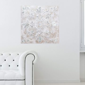 KUNSTLOFT Gemälde Prunkvoll 80x80 cm, Leinwandbild 100% HANDGEMALT Wandbild Wohnzimmer