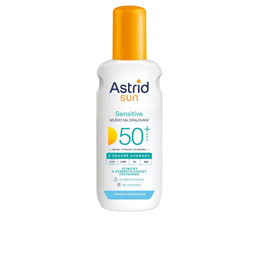Astrid Sonnenschutzcreme Bräunungsmilch in Spray Sensitiv SPF 50+ Sun 150 ml
