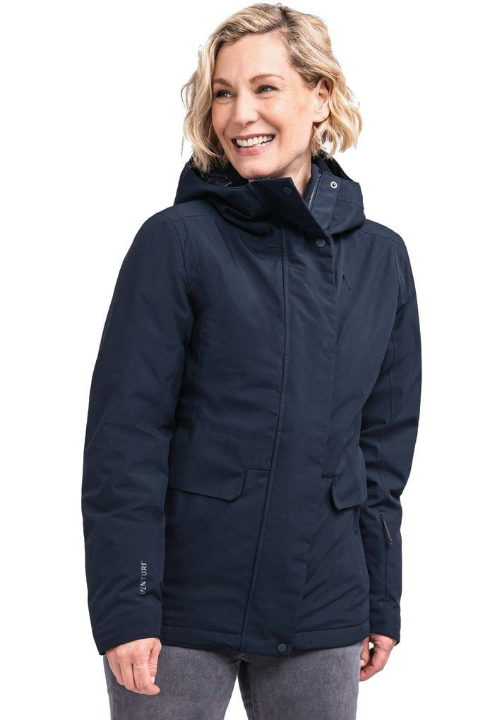 Schöffel Winterjacke Insulated Antwerpen (Kapuze, wasserdicht, atmungsaktiv) dunkelblau