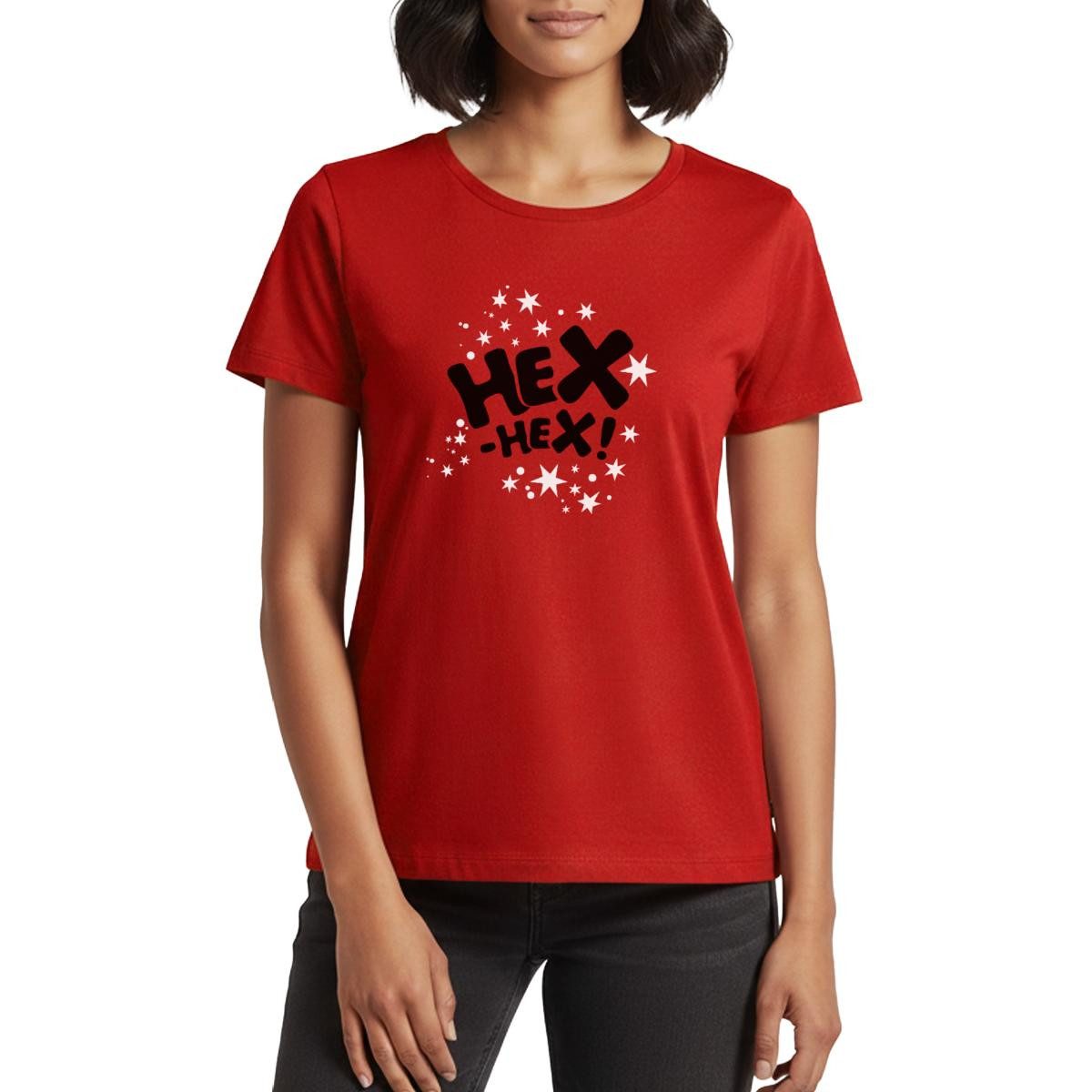 Spreadshirt T-Shirt Bibi Blocksberg Hexspruch Hex Hex Mit Sternen Frauen Premium T-Shirt (1-tlg)