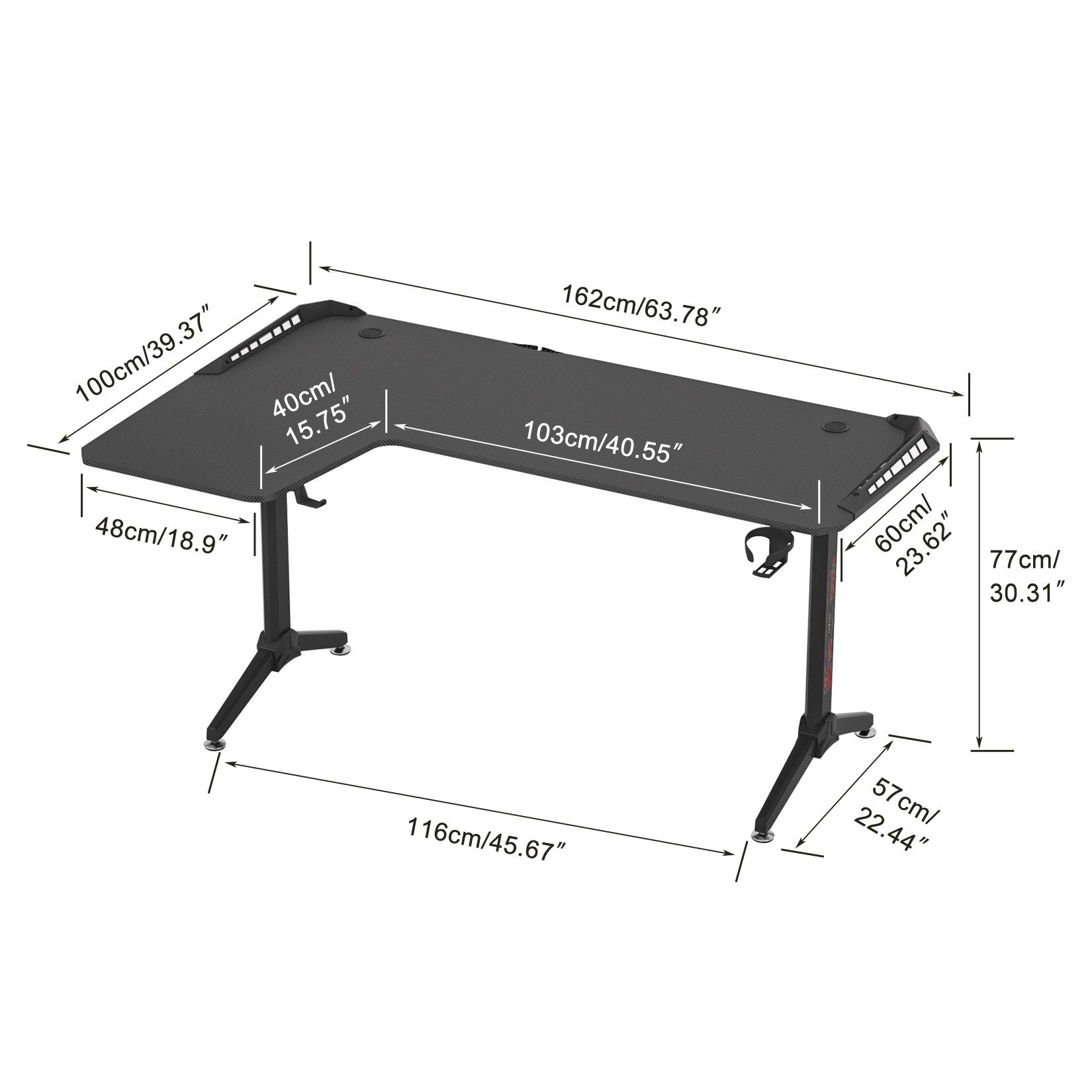 FATIVO Gamingtisch L-förmiger mit integrierter LED, günstig online kaufen