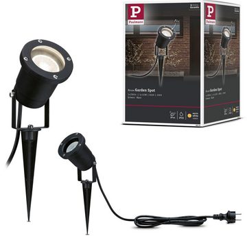 Paulmann LED Gartenstrahler Outdoor 230V Garden Spotlight IP65 GU10 3,5W 230V Schwarz Aluminium, LED fest integriert, Warmweiß, GU10, IP65