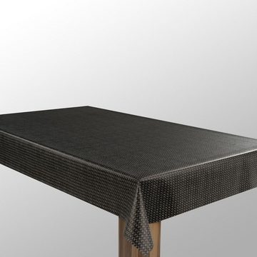 laro Tischdecke Wachstuch-Tischdecken Abwaschbar Carbon Schwarz Silber Grau rechteckig