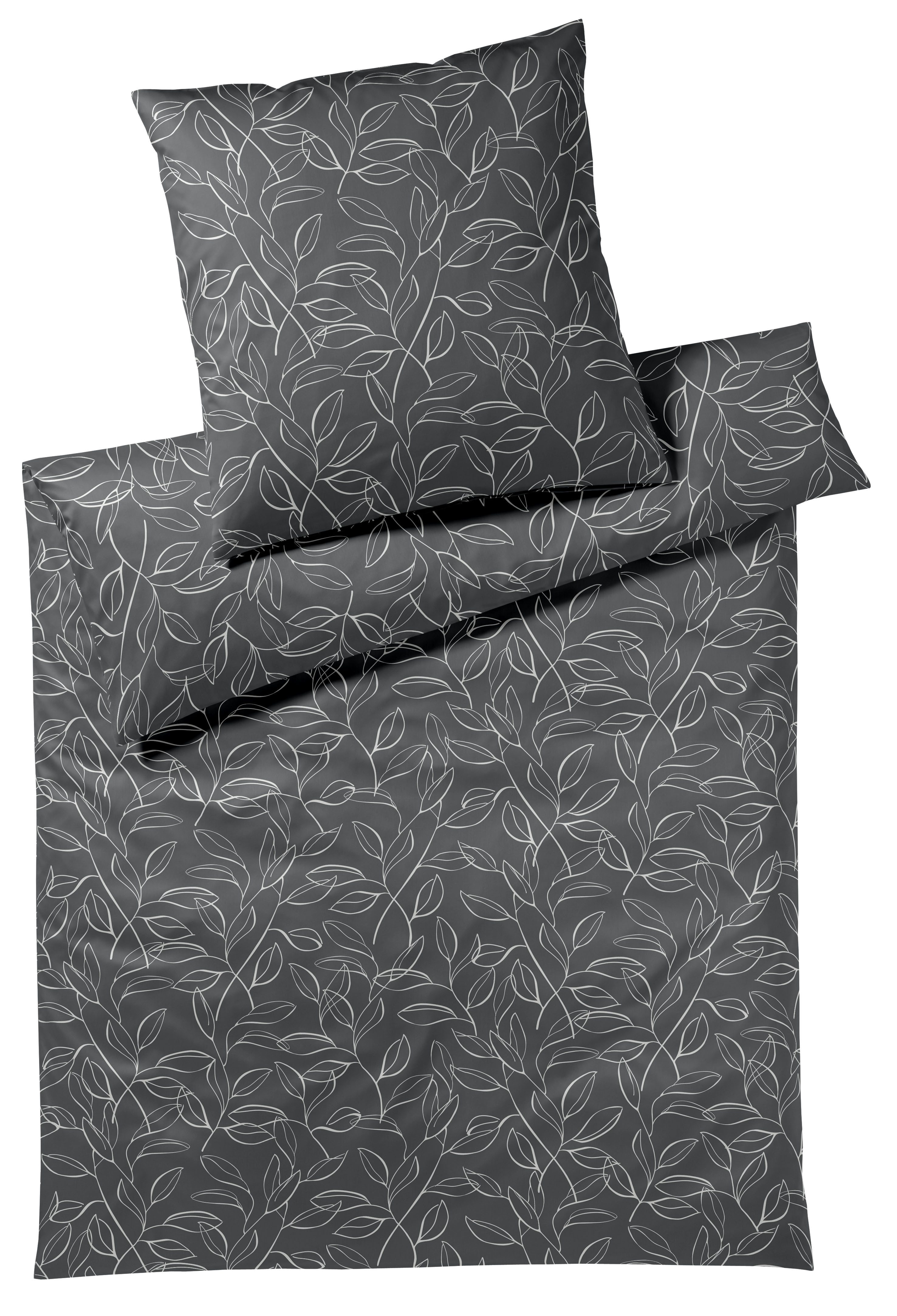 Elegante Bettwäsche Floral, Mako-Satin, 2 teilig, angenehmes Hautgefühl