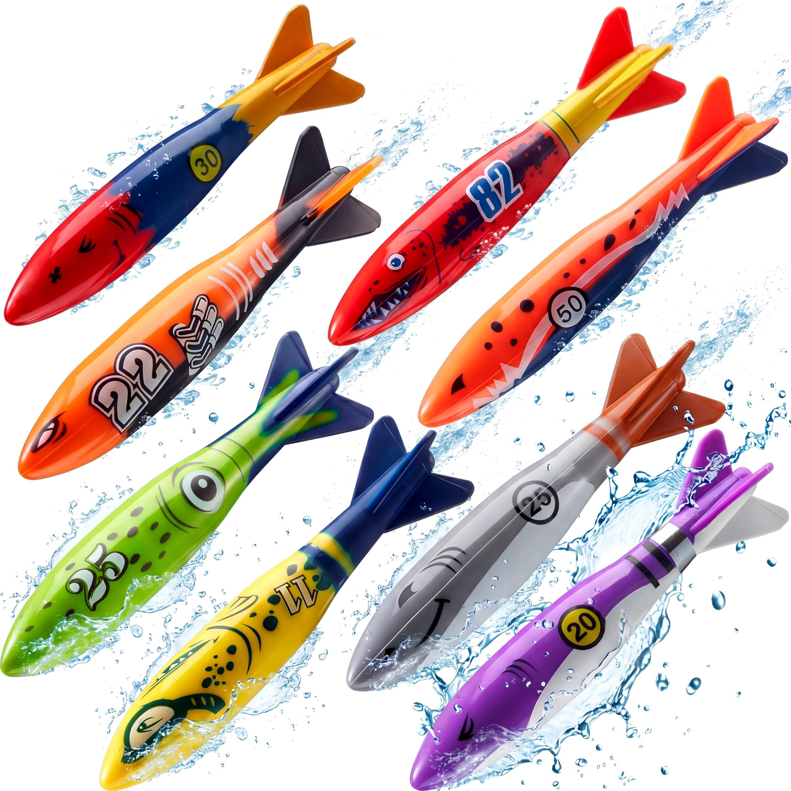 JOYIN Torpedowasserwaage JOYIN 8 Stück Torpedo, Hai, Tauchspielzeug für Kinder, (8 St)