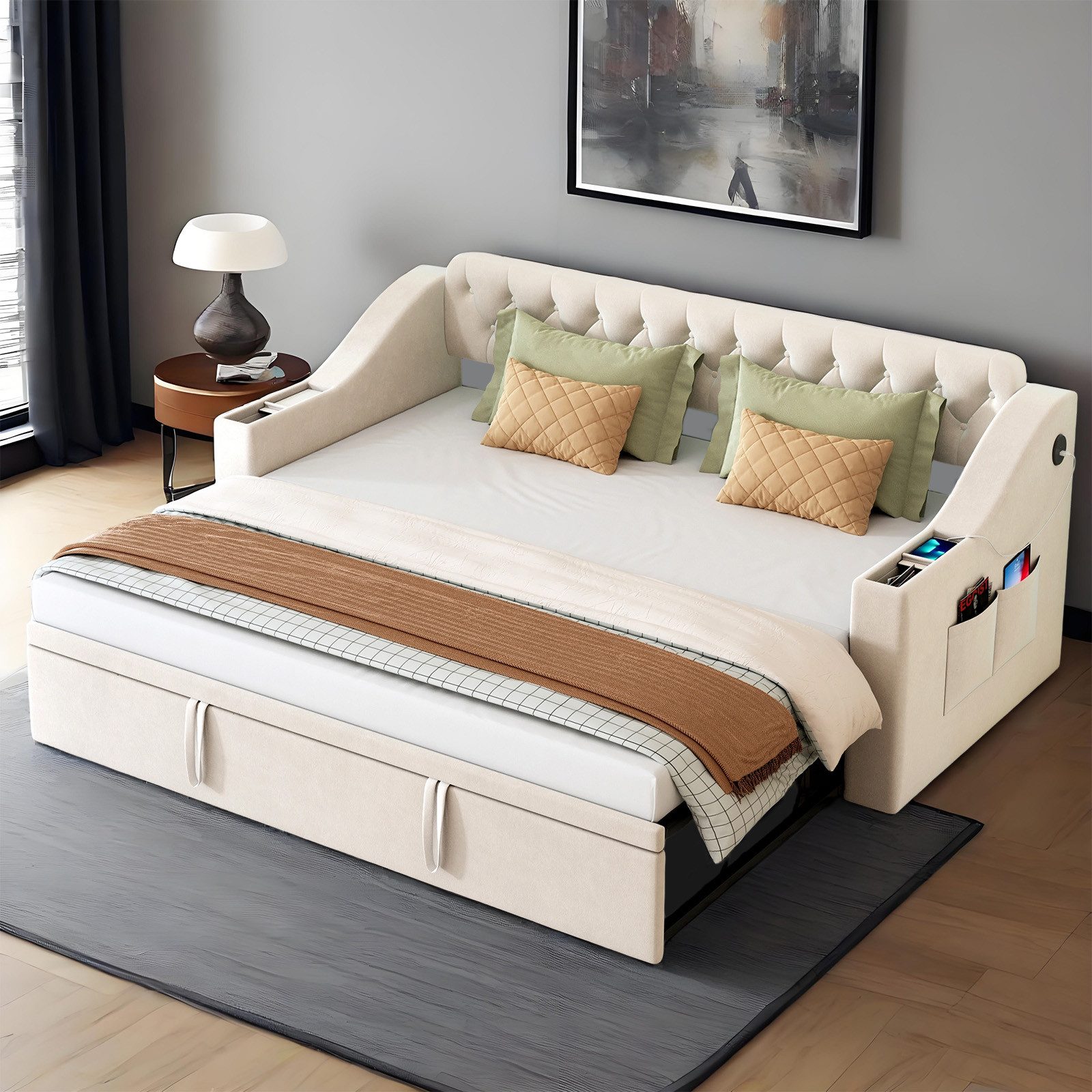 REDOM Polsterbett Doppelbett Schlafsofa (90/180x190 cm günstig online kaufen