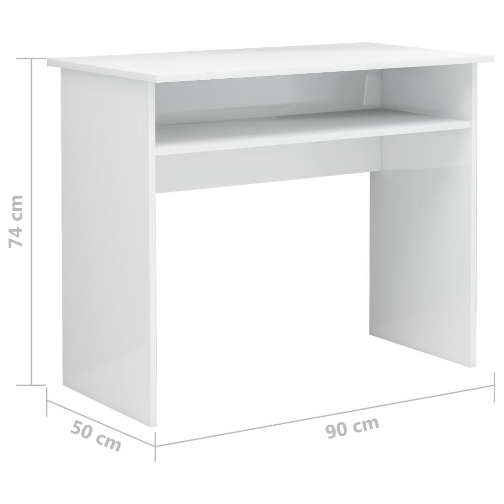 | Hochglanz-Weiß cm 90x50x74 vidaXL Schreibtisch Hochglanz-Weiß Holzwerkstoff Schreibtisch Hochglanz-Weiß