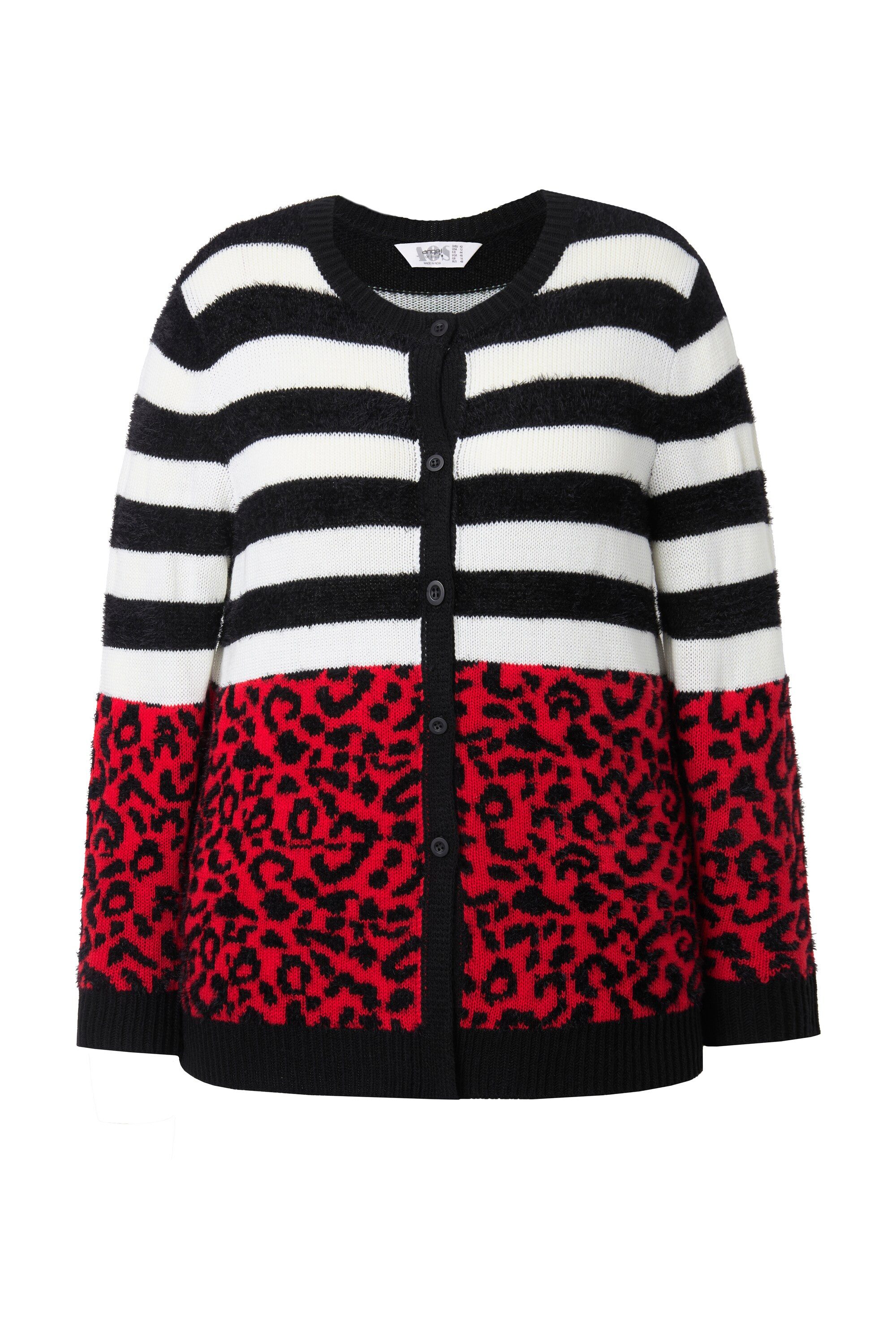 Angel of Style Strickjacke Strickjacke Straight Fit Leo/Streifen