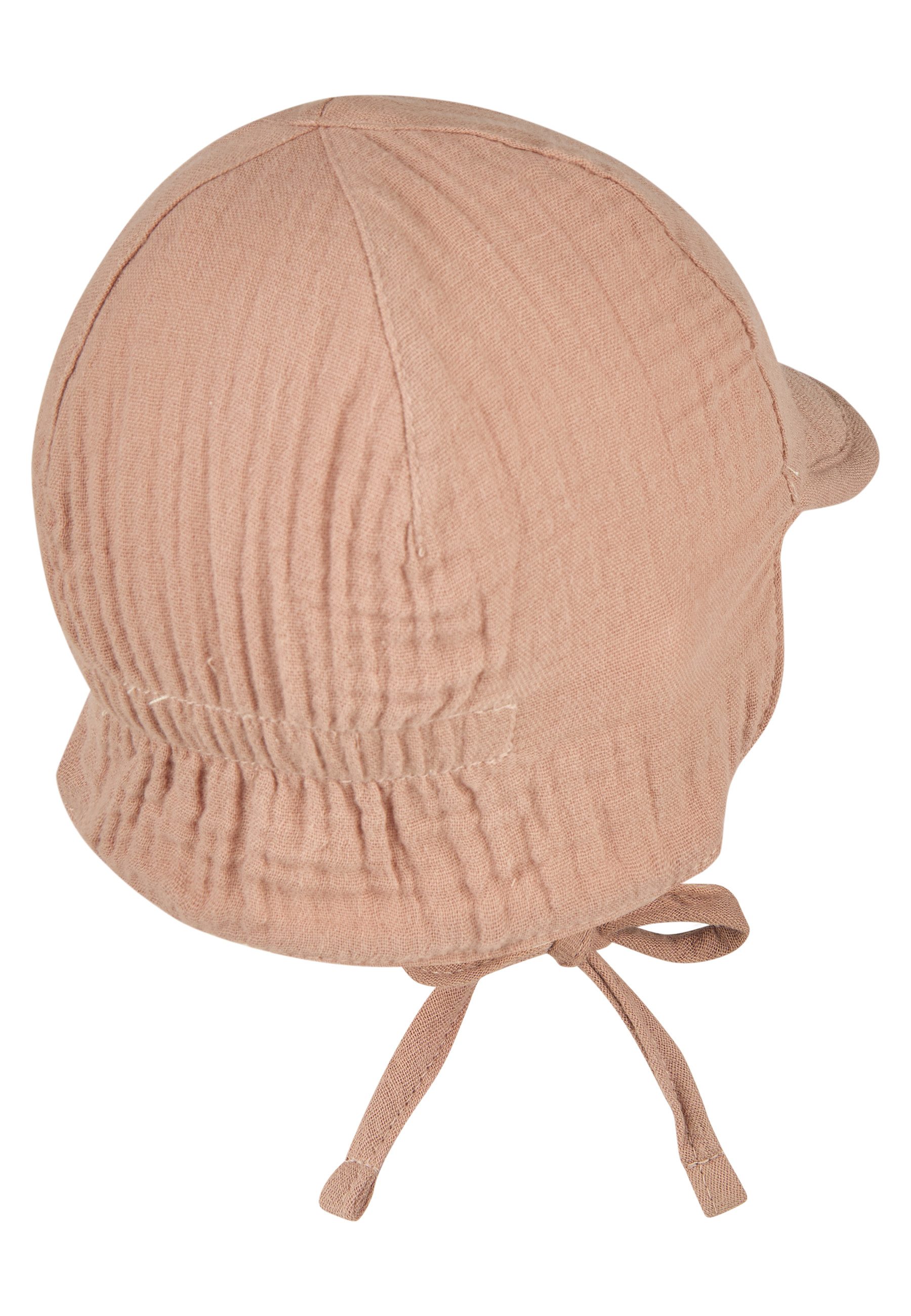 Sterntaler® Schirmmütze UV-Schutz 50 Wende-Schirmmütze Musselin (1-St) Musselin Wendemütze mit Nackenschutz, Bindeband, Ohrenklappen u. UV-50