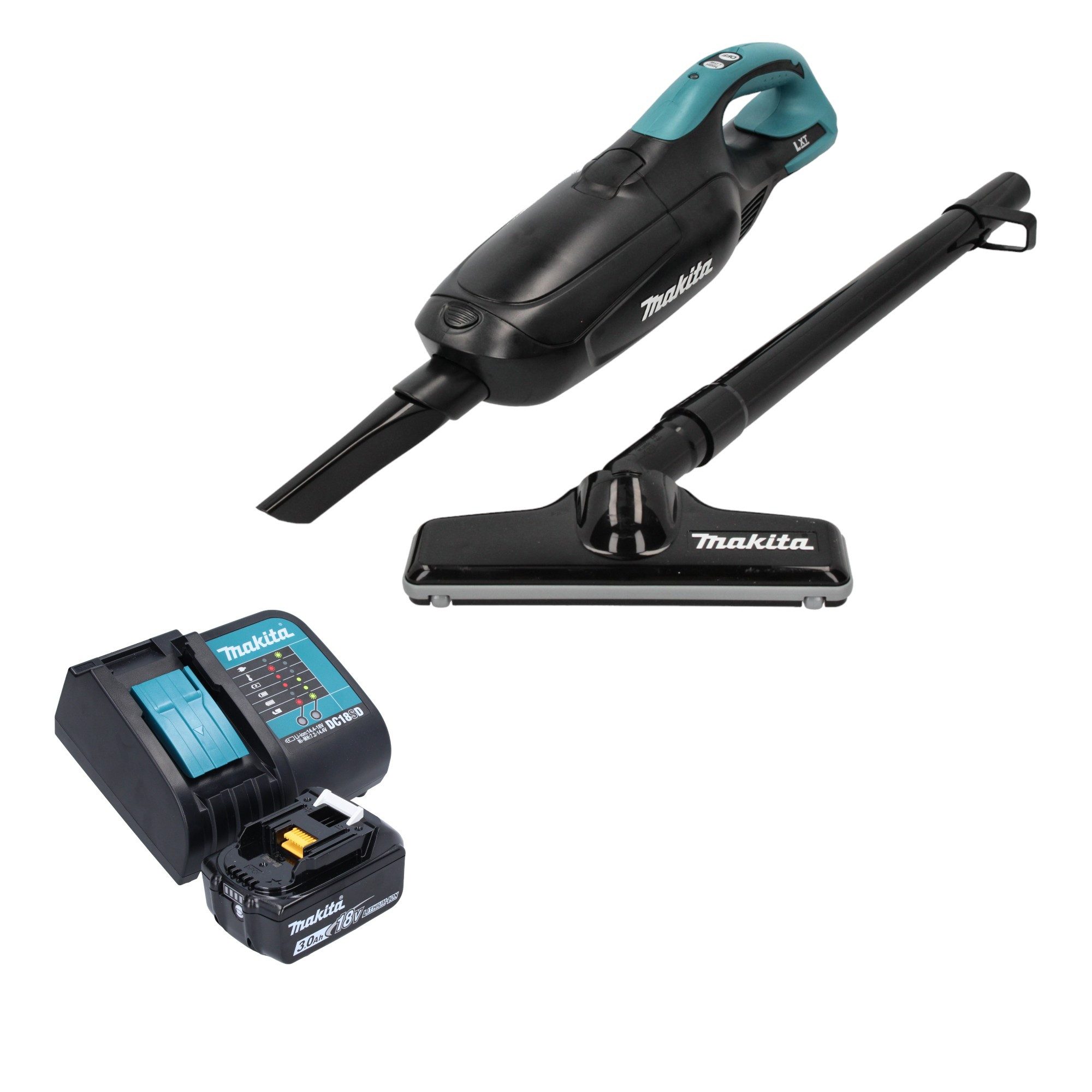 Makita Staubabsauger DCL 182 SF1 B Akku Staubsauger 18V Schwarz + 1x Akku 3,0Ah + Ladegerät