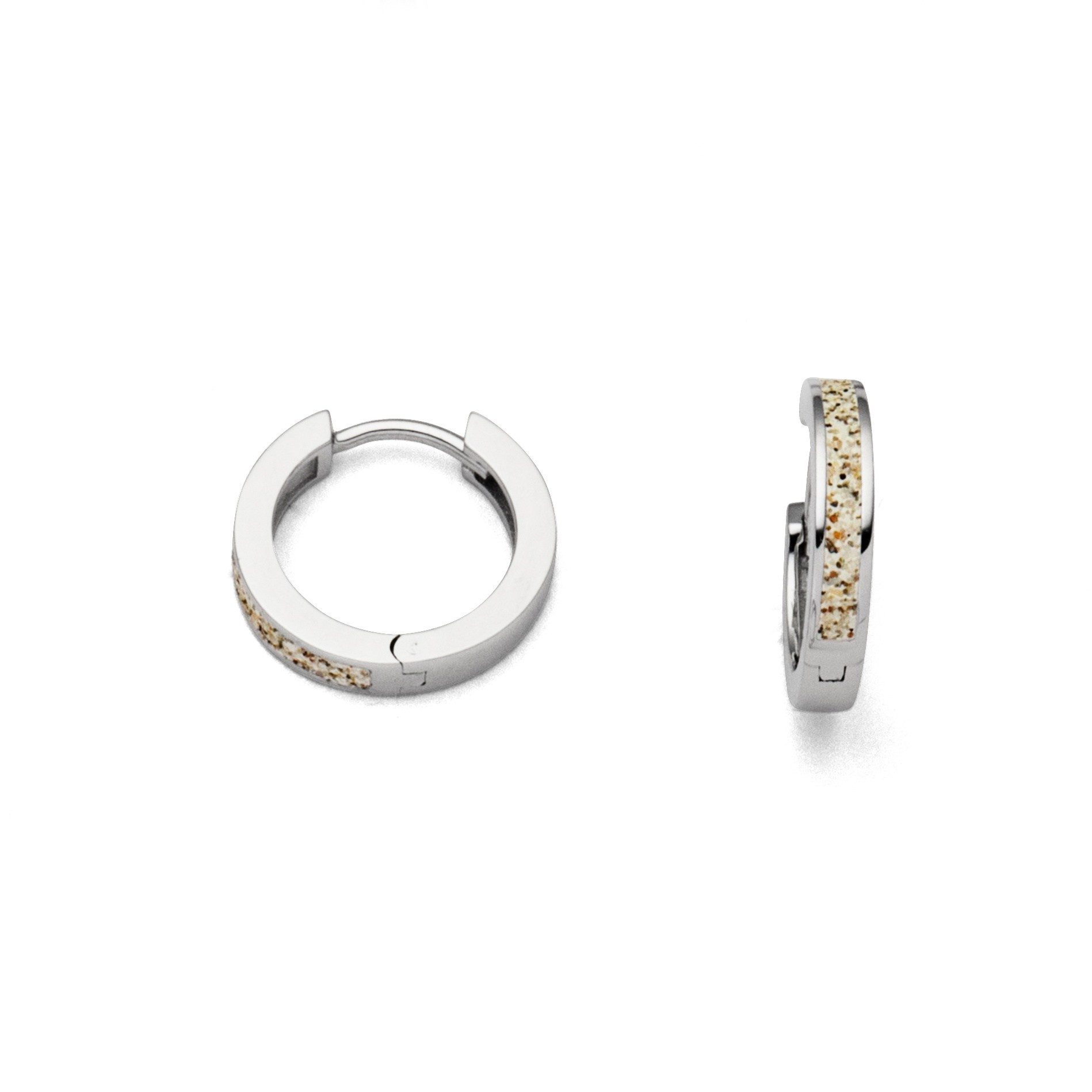 DUR Paar Creolen Sandcreole Marina O4958 925 Silber Strandsand 15 mm maritime Ohrringe