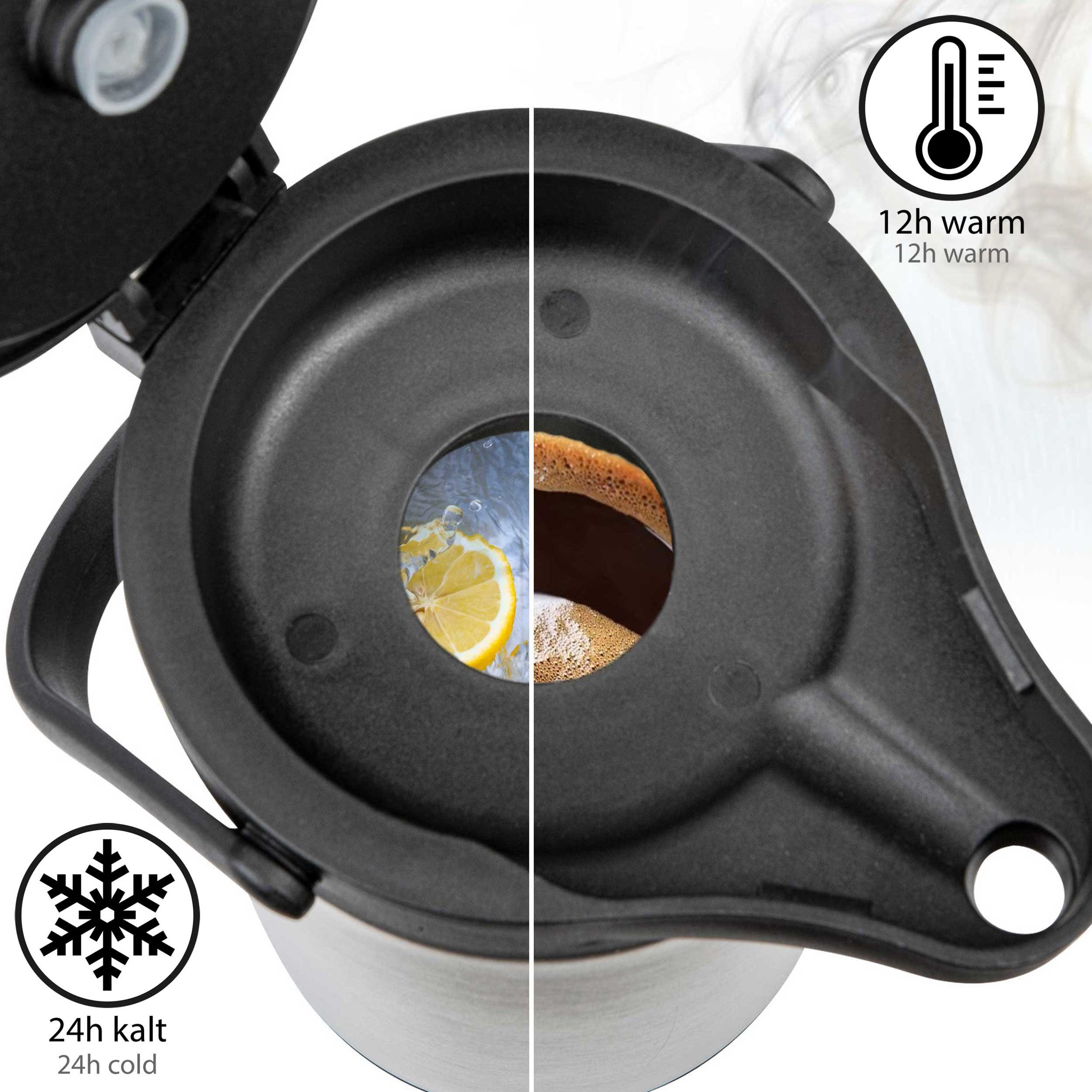 ONVAYA Pump-Isolierkanne Airpot Pumpkanne, Isolierkanne, Thermoskanne, Edelstahl, 1.9L, 3L, 5L, 1.9 l – Bild 5 von 5