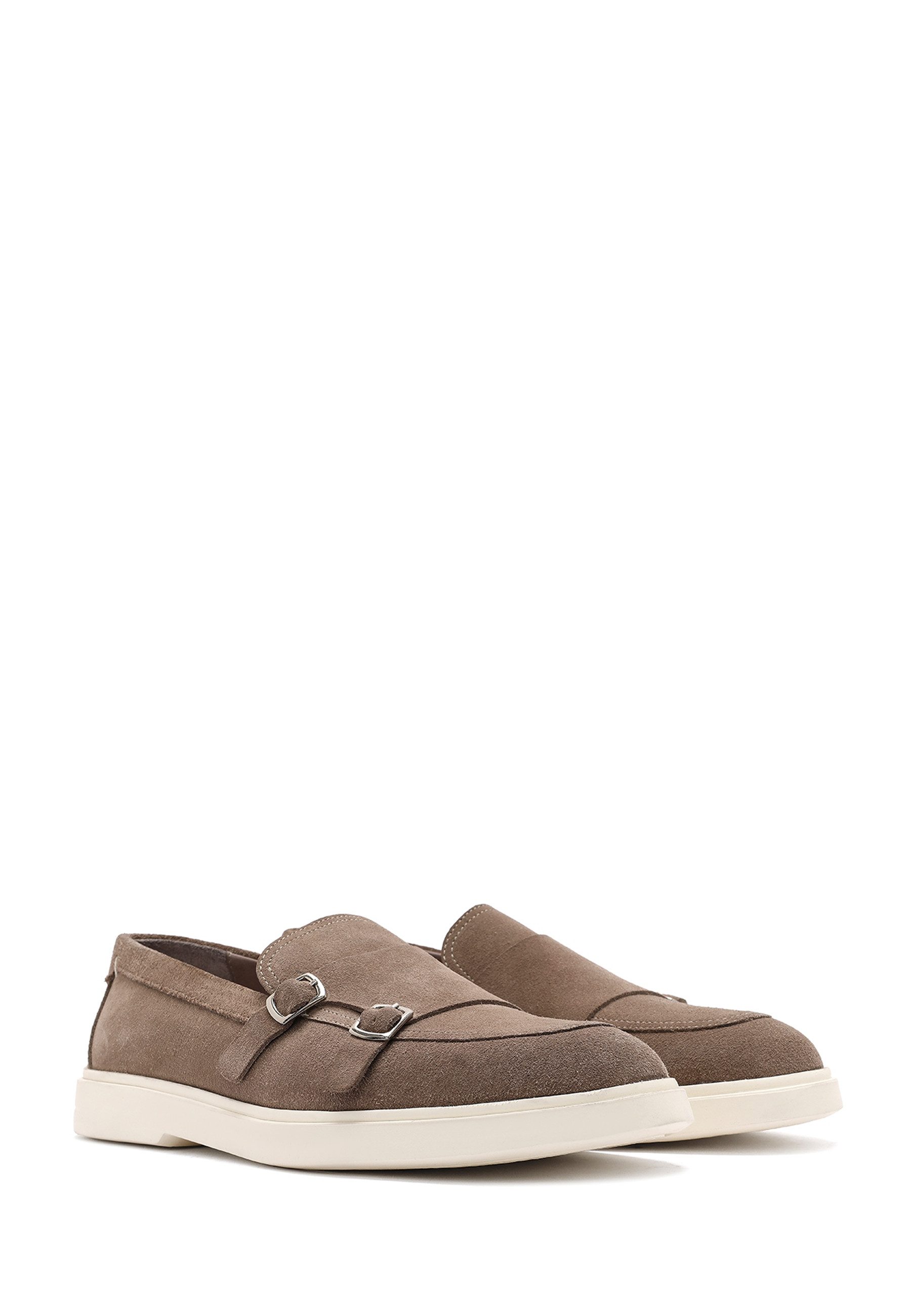 Derimod Monk-Schuhe aus Veloursleder Loafer Echtes Wildleder, Lederfutter, EVA-Sohle, Monk Strap