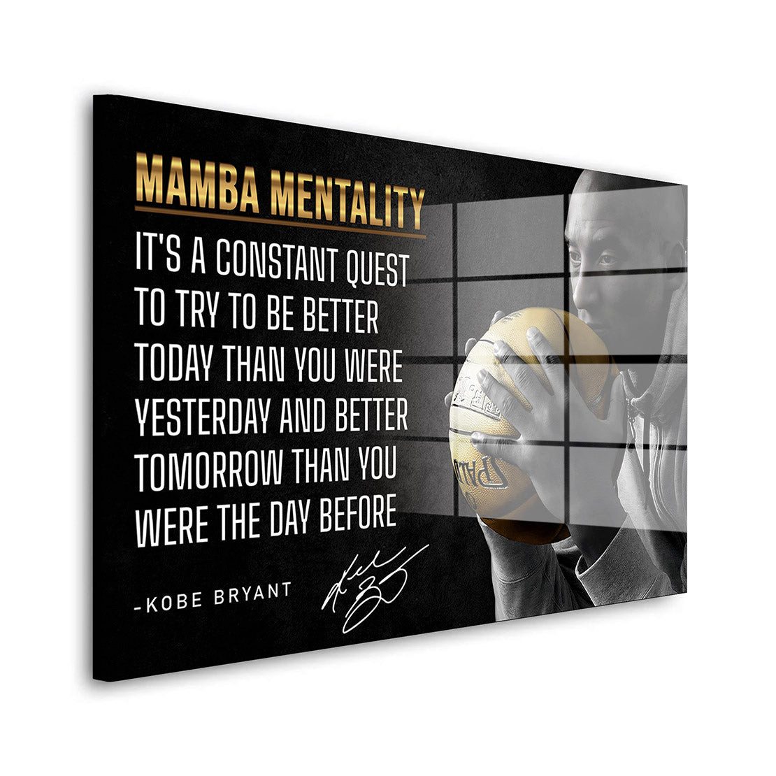 Acrylglasbild Motivation Mamba Mentalität Acrylglas Wandbild Bild Cobe Style Basketb