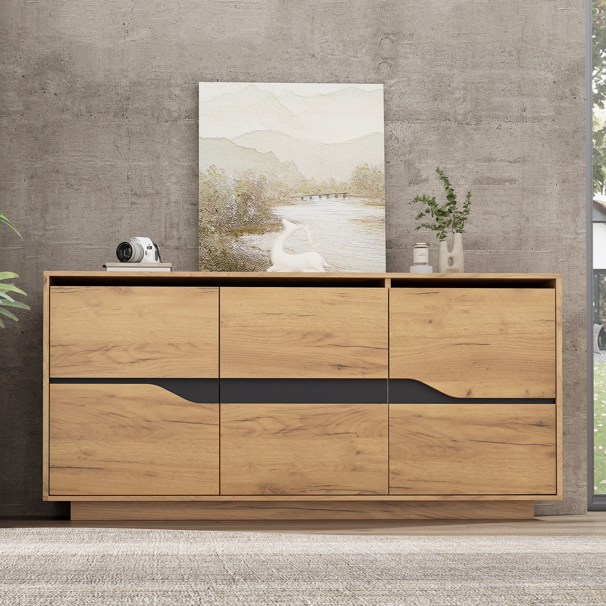 Merax Sideboard 140x40x76cm (1 St., Mattfront günstig online kaufen