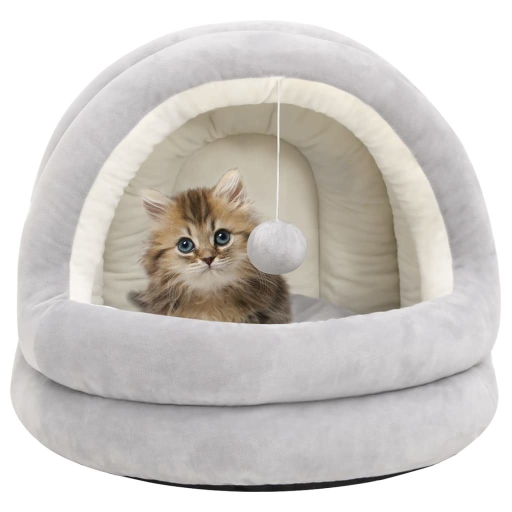Katzenliege aus Fleece in Grau und Creme