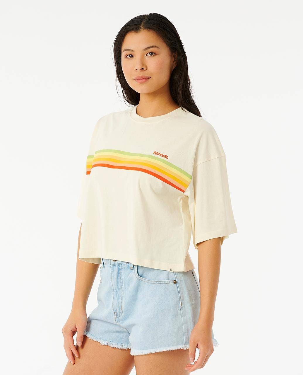 Heritage Eventide im Rip T-Shirt Fit Crop T-Shirt Curl