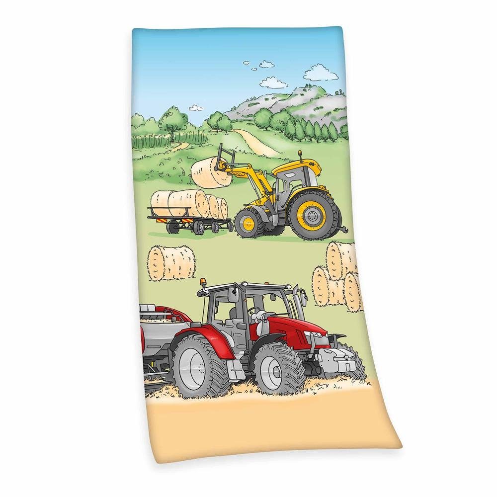 Herding Young (1-St), Badetuch hochfarbig bedruckt, Qualität: 320 Collection Traktor, g/m² Velours