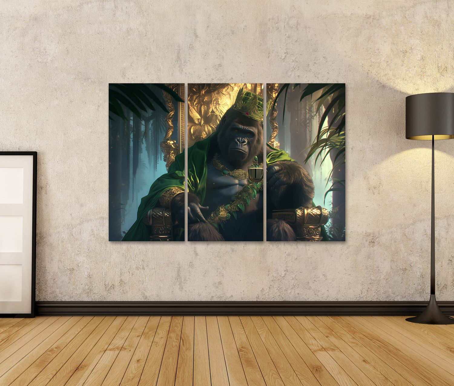 islandburner Leinwandbild, König Gorilla mit Krone günstig online kaufen