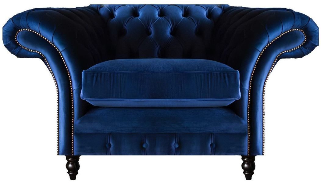 Xlmoebel Chesterfield-Sessel Hochwertiger Chesterfield-Sessel in luxuriösem Design mit blauem (1-St., Sessel), Hergestellt in Europa