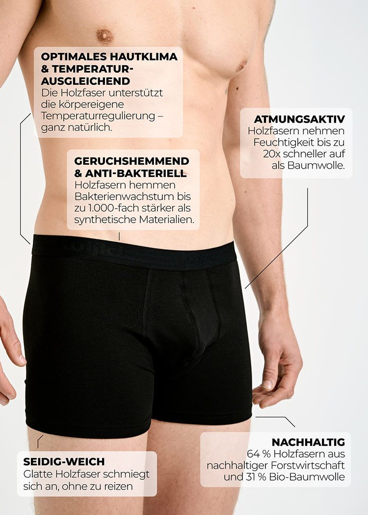 wijld GmbH Boxershorts BOXERSHORTS AUS HOLZ (10er-Pack)- MANNY BLACK
