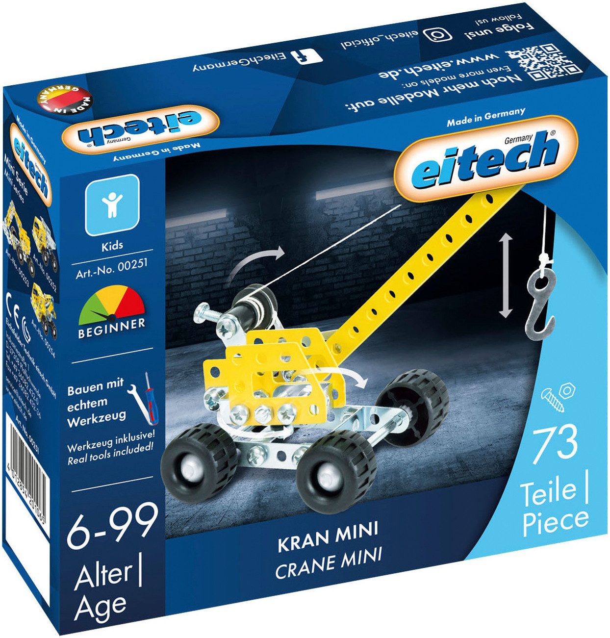 Eitech Kran Mini Metallbaukasten, (73 St), Made in Germany
