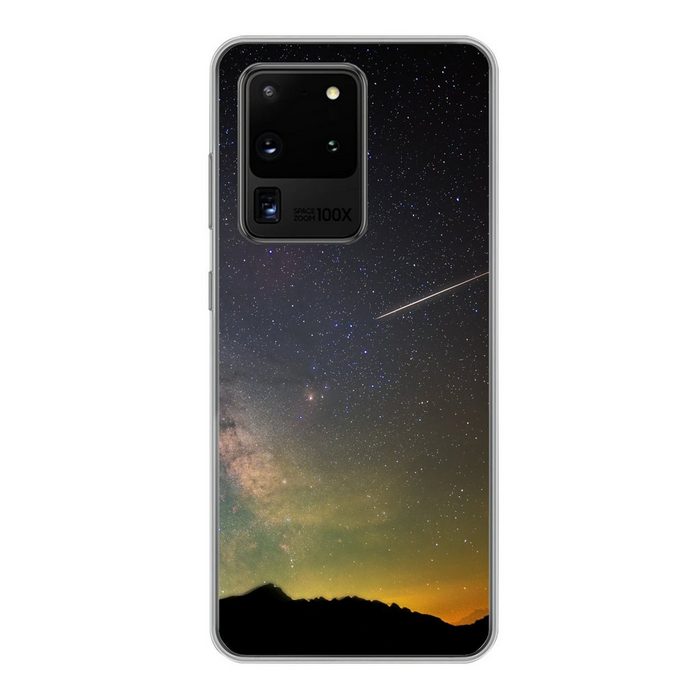 MuchoWow Handyhülle Die Milchstraße und die Sternschnuppe Phone Case Handyhülle Samsung Galaxy S20 Ultra Silikon Schutzhülle