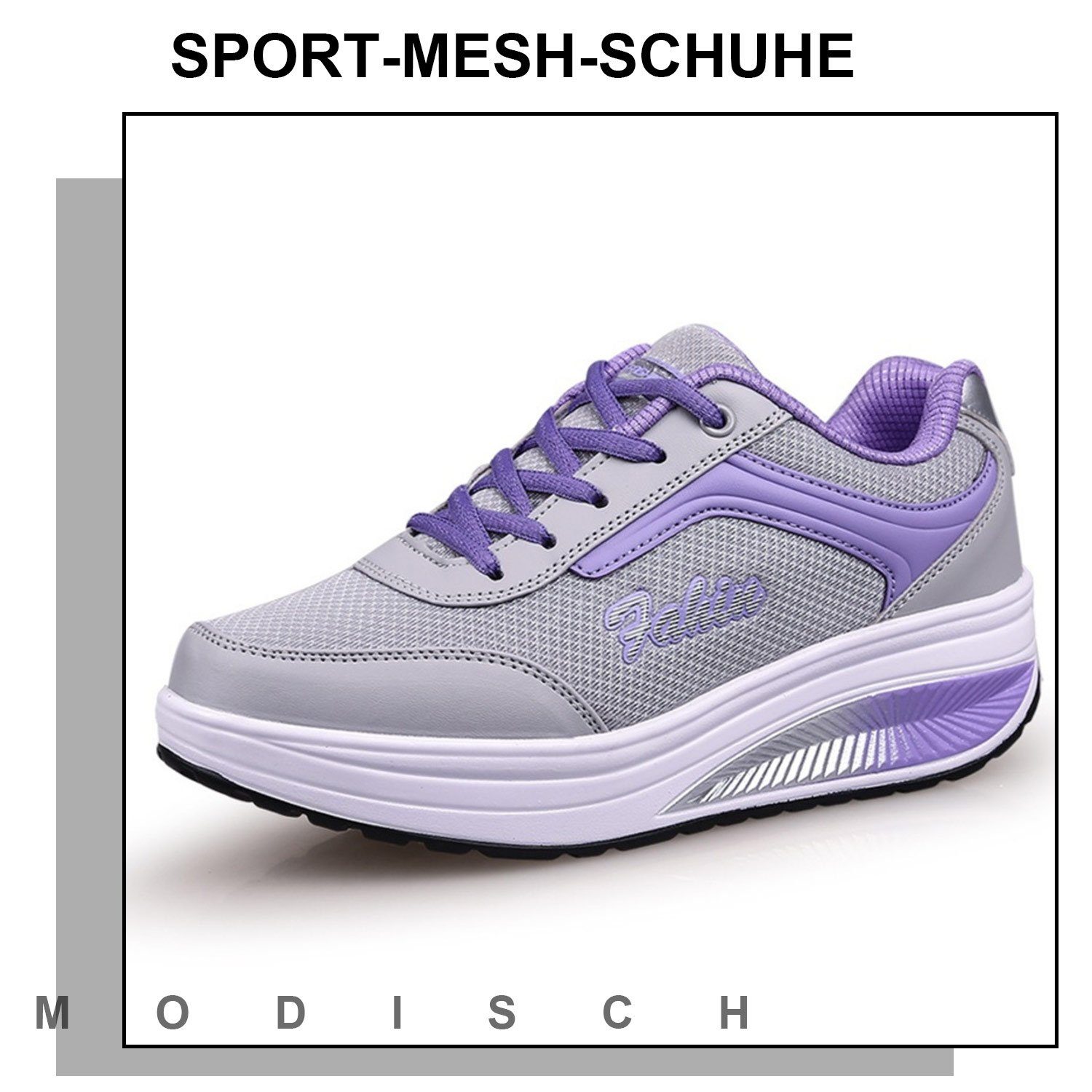 Laufschuhe Atmungsaktiv Sneaker Damen Daisred Turnschuhe Lila Sportschuhe