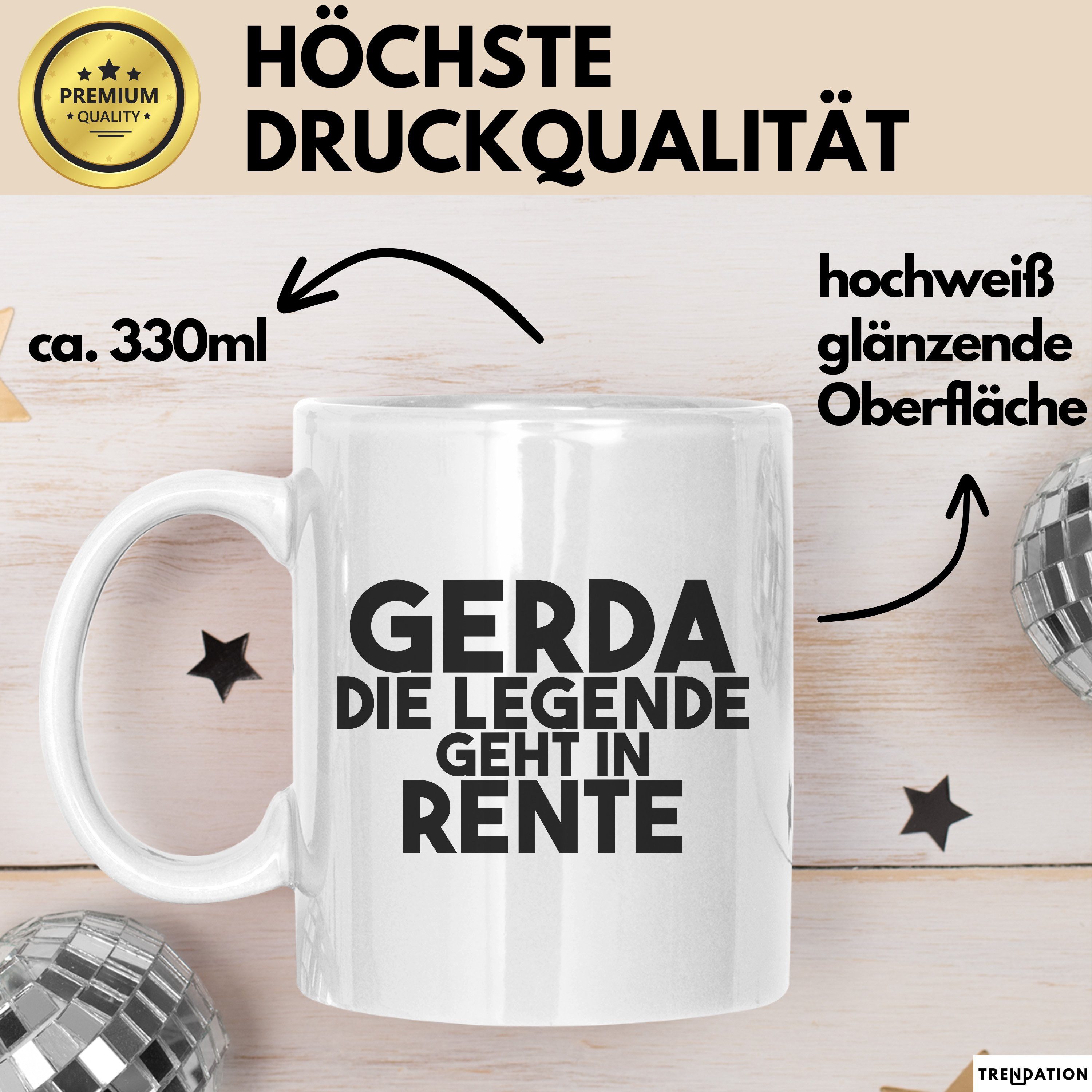Trendation Tasse Gerda Tasse Gerda – Die Legende Geht In Rente Geschenk, Keramik