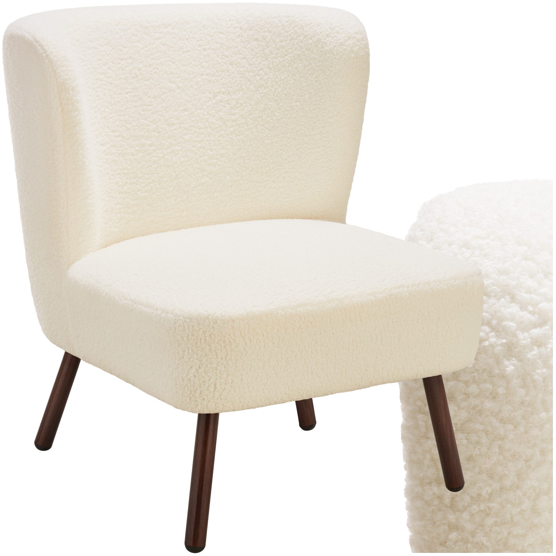 tectake Relaxsessel Teddy-Cocktailsessel, gepolstert, mit Bouclé-Bezug günstig online kaufen