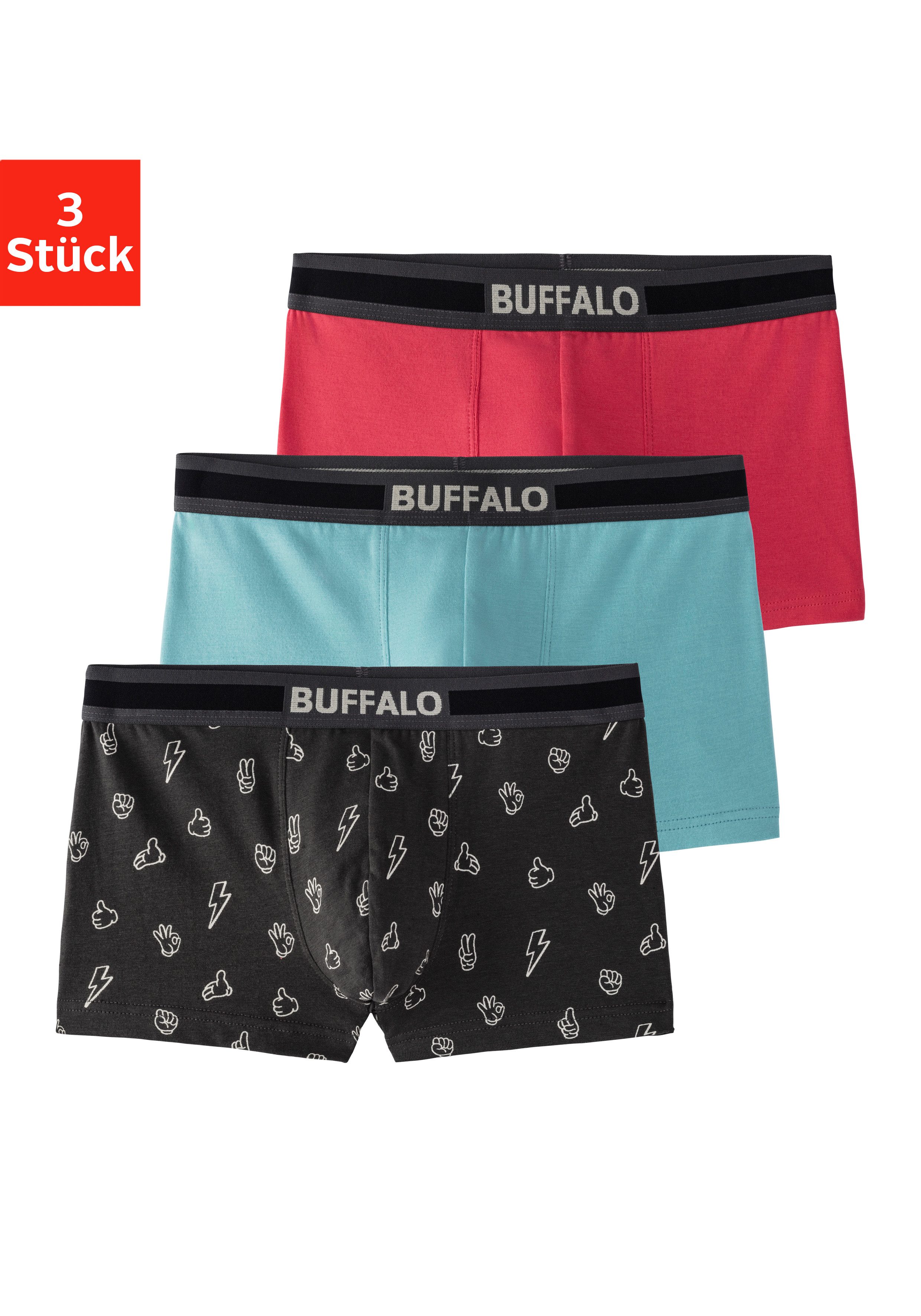 Buffalo Boxer (Packung, 3-St) mit witzigen Icons bedruckt