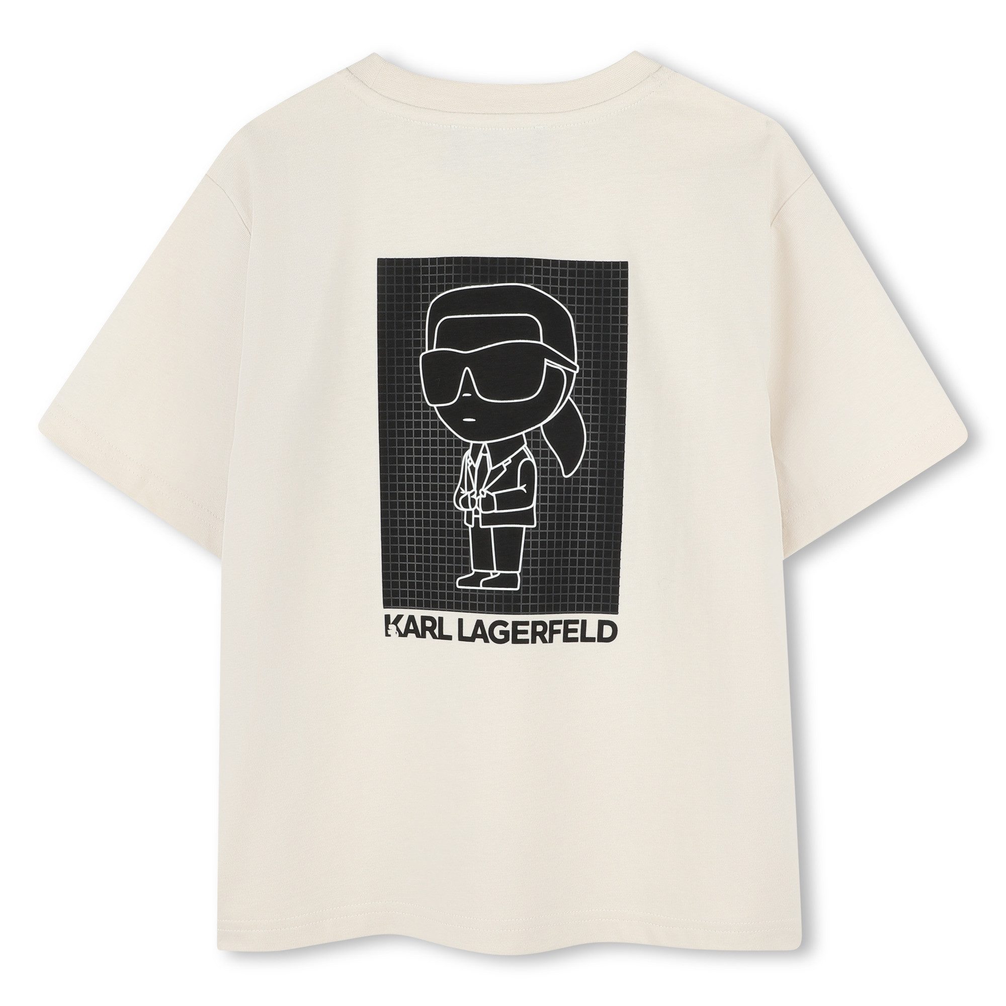 KARL LAGERFELD Print-Shirt KARL LAGERFELD Kids T-Shirt offwhite mit ikonischem Rückenprint
