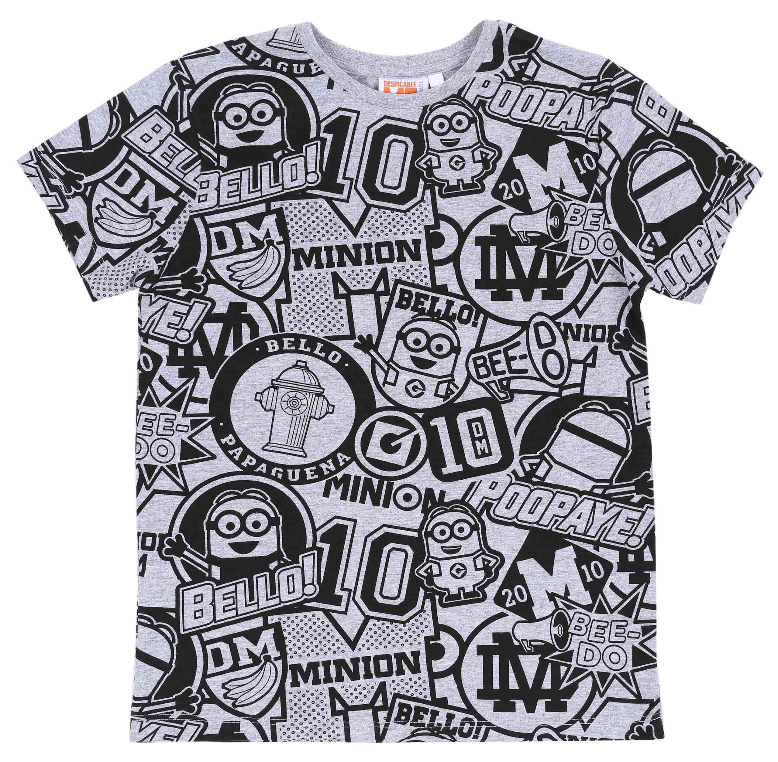 Despicable Me Kurzarmbluse Graues T-Shirt Die Minions DESPICABLE ME 8-9 Jahre