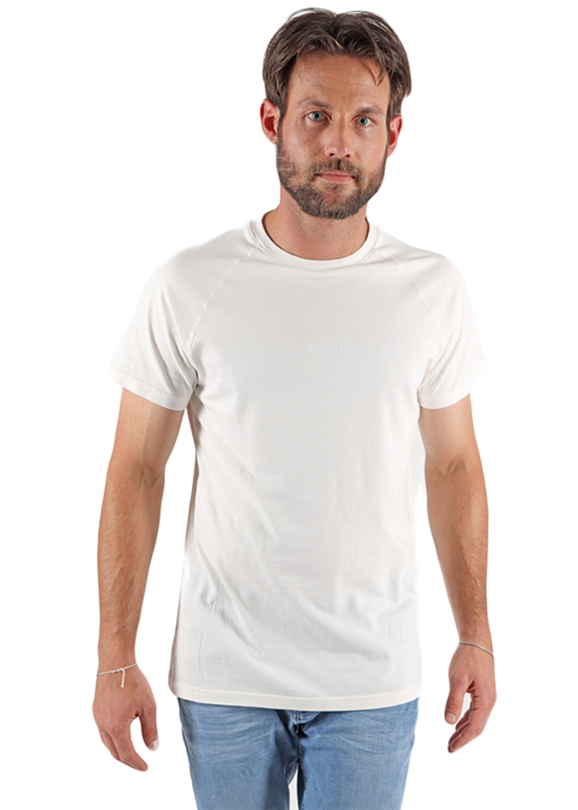 unifarbenen im T-Shirt Denim Design Miracle White of