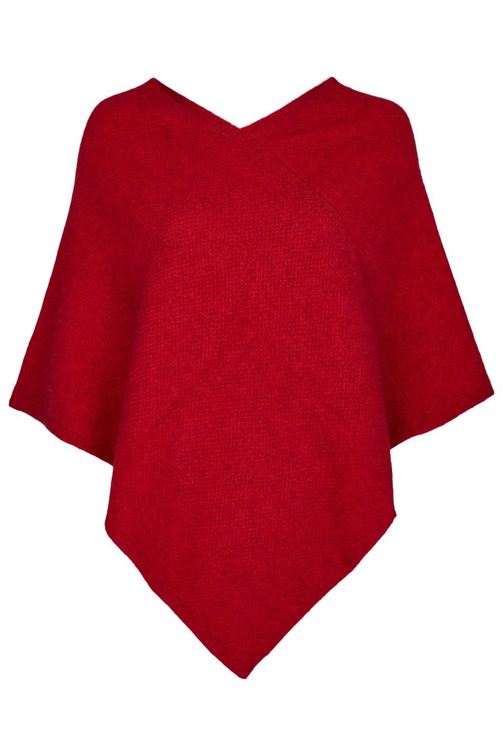 Merino Strickponcho Unifarben Koru red Possumhaarfaser Koru Knitwear aus der Possum Poncho
