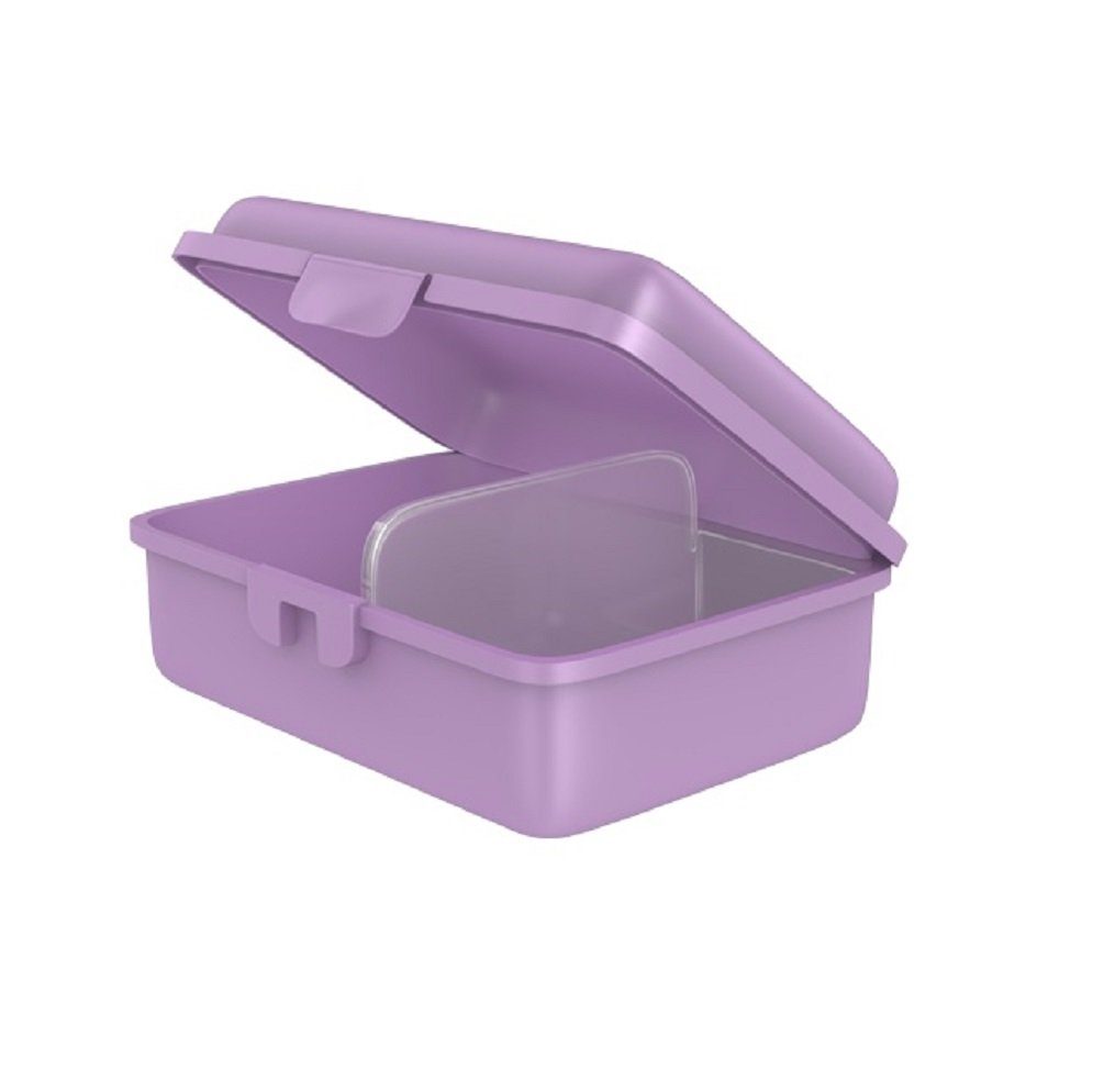 Fizzii Lunchbox Kinder Brotdose mit Trennfach, Medium, pastell - farbig, Polyethylen, farblich passend zu den Fizzii Pastell Trinkflaschen
