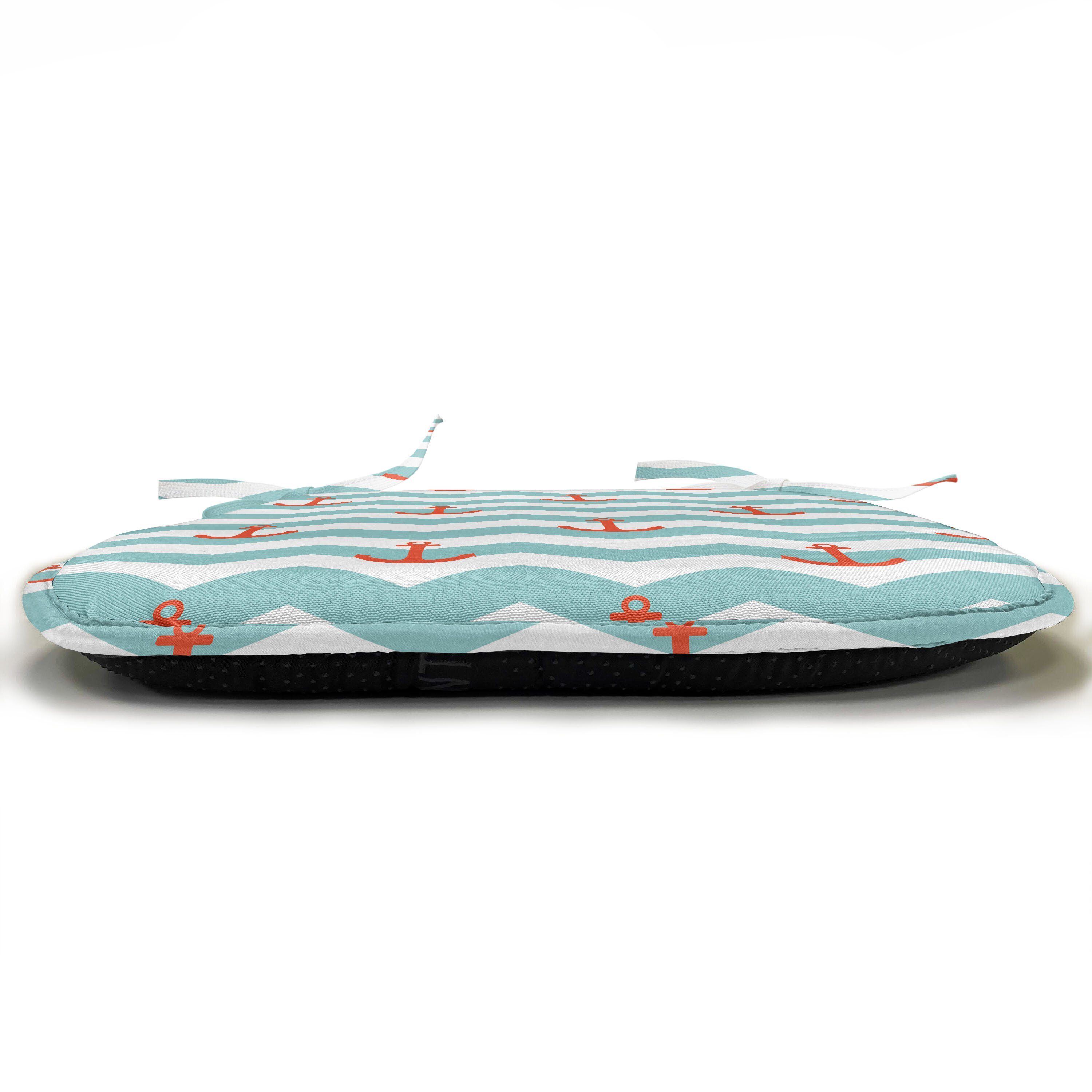 Anker-Streifen Kissen wasserfestes Riemen mit für Muster Abakuhaus Marine Stuhlkissen Dekoratives Küchensitze,