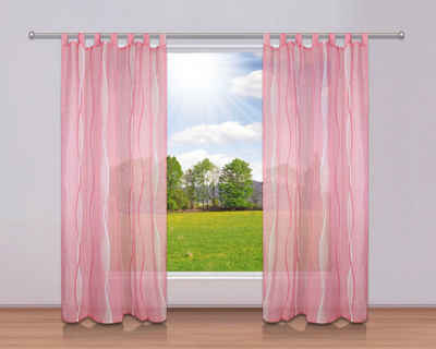 Gardine Dimona, my home, Schlaufen (2 St), transparent, Voile, 2er-Set, Voile, Polyester, Wellen