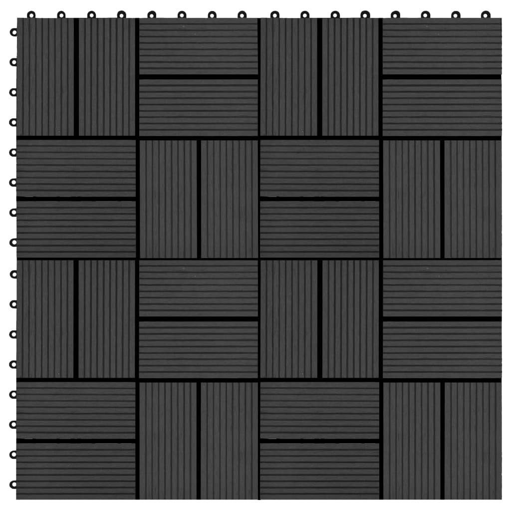 Teppichboden Terrassenfliesen 11 Stück WPC 30 x 30 cm 1 qm Schwarz, vidaXL