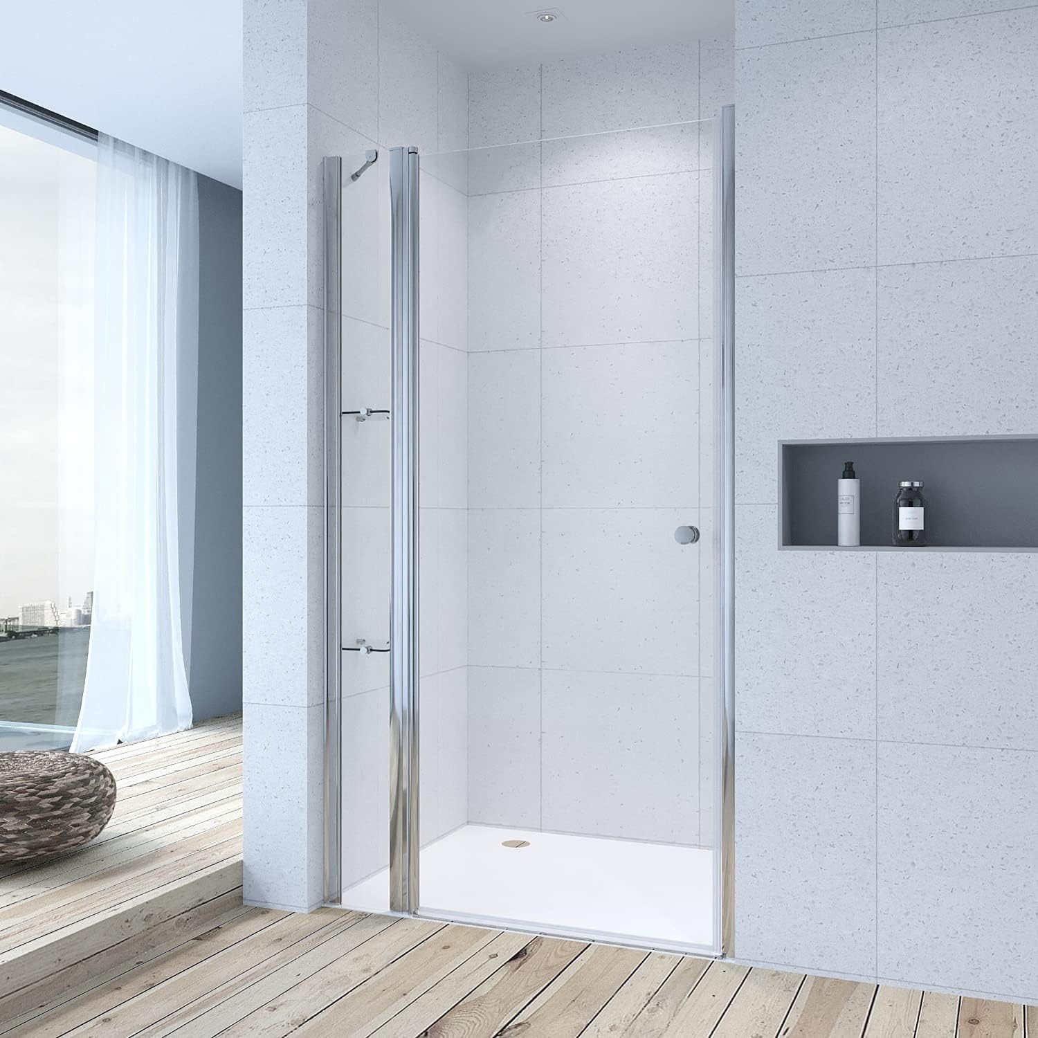Dusch-Drehtür Pendeltür Duschtür Nischentür Glastür für Dusche Duschabtrennung Glas