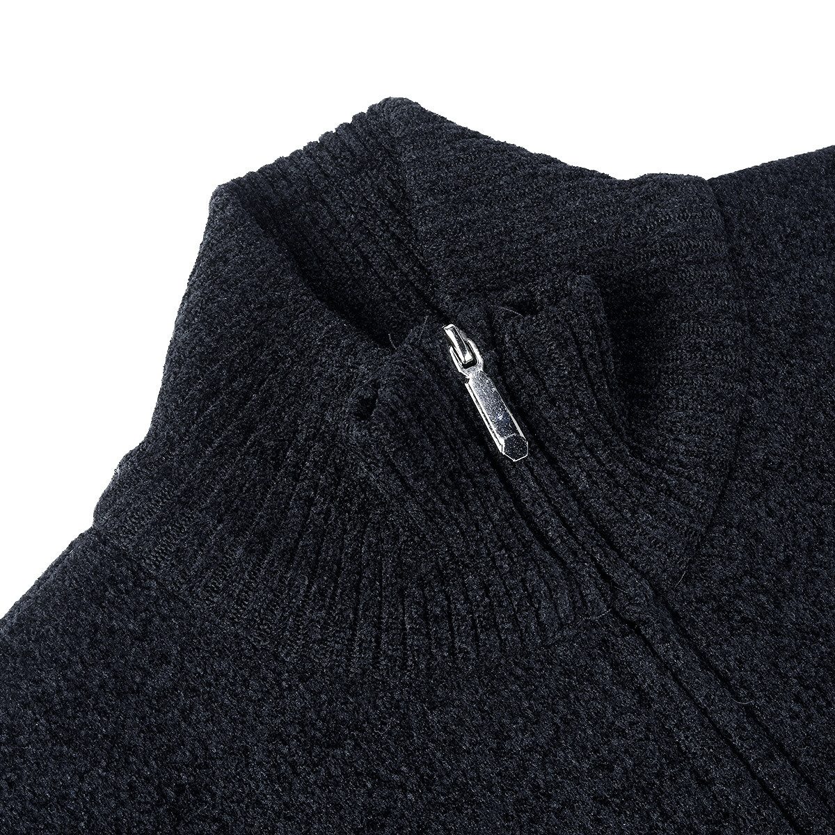 Allthemen Cardigan mit Stehkragen Grobstrick Strickjacke für Winter Strickpullover – Bild 3 von 5