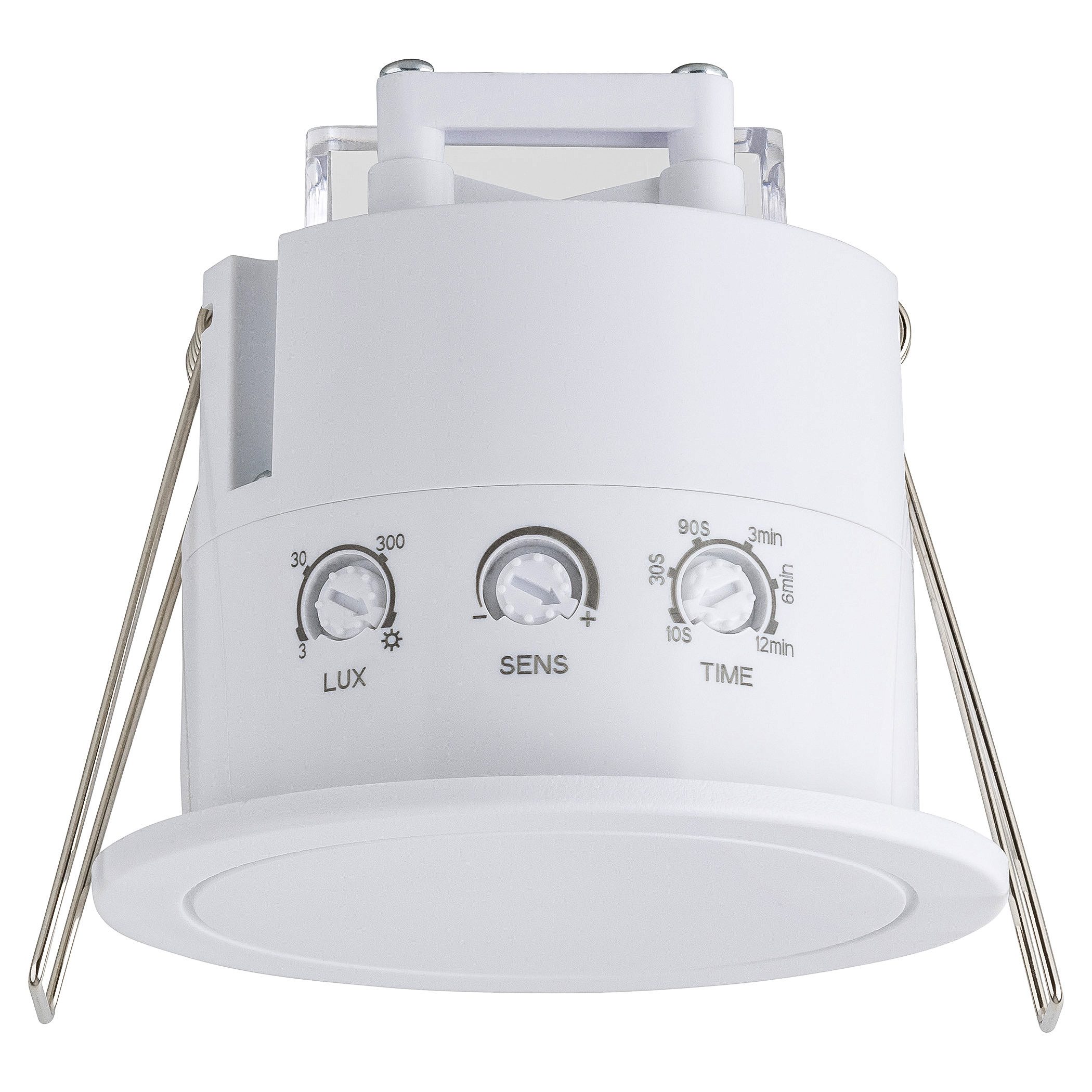 SEBSON Bewegungsmelder Hochfrequenz Sensor Unterputz - Präsenzmelder 6m 360° programmierbar, Atmungserkennung, LED geeignet 1.000W, 3-Draht, Einbauloch Ø63-66mm