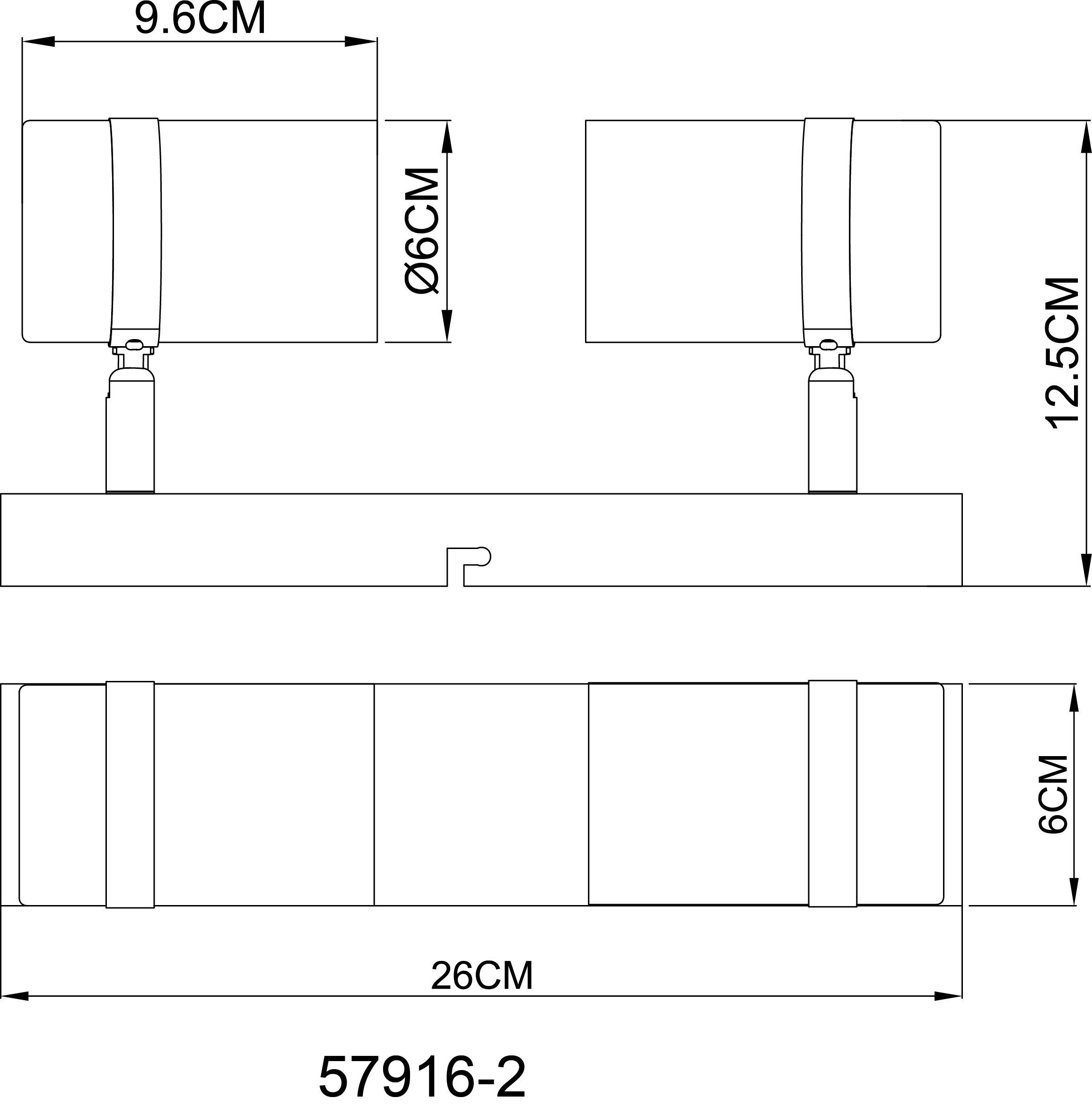 Deckenspot LEUCHTEN GLOBO 26x6x12.50 GLOBO (LBH Wand-/Deckenspot, TRABBY Wand-/Deckenspot Lighting cm) LBH