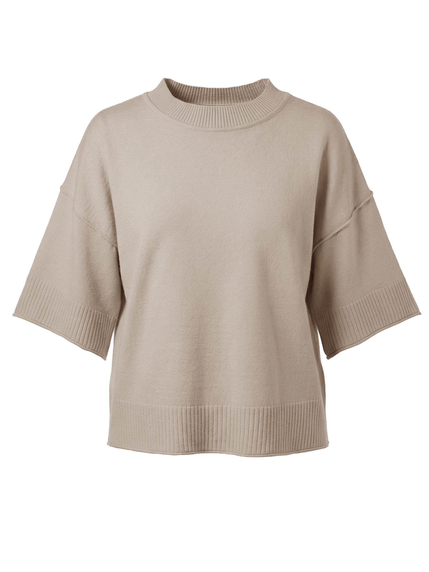 Strickpullover Damen Halbarm Sommer Oversized Cropped Casual Sweater