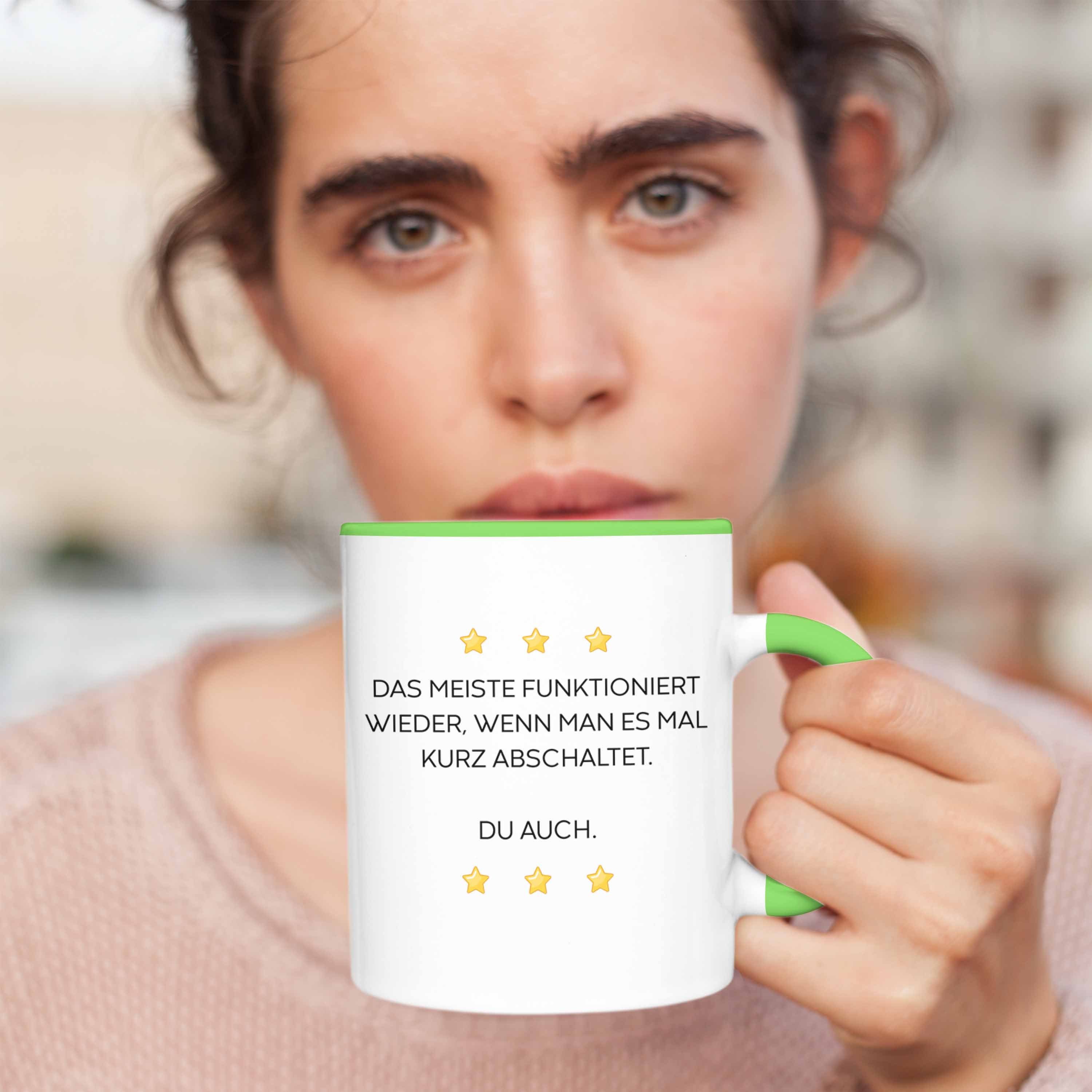 Tasse Tassen Sprüchen Sarkasmus Tasse für Lustig Lustige Spruch Männer Geschenk Kollegin - Müde Grün Trendation Frauen Trendation mit Becher Arbeit Büro mit