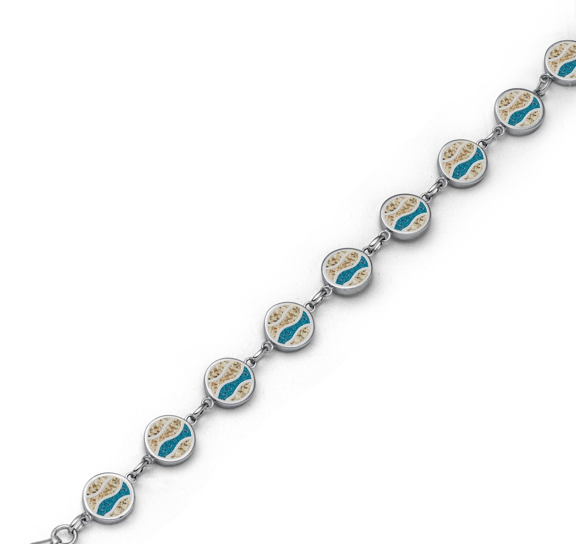 Armband DUR Schmuck: Armband "Strandwellen" mit Strandsand und blauem Steinsan