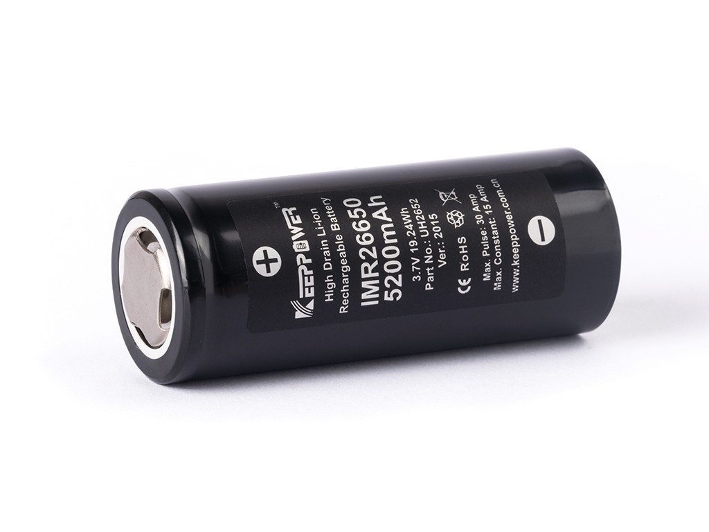 Keeppower IMR26650 - 5200mAh, 15A, 3,6V - 3,7V Li-Ion-Akku Akku (1 St)